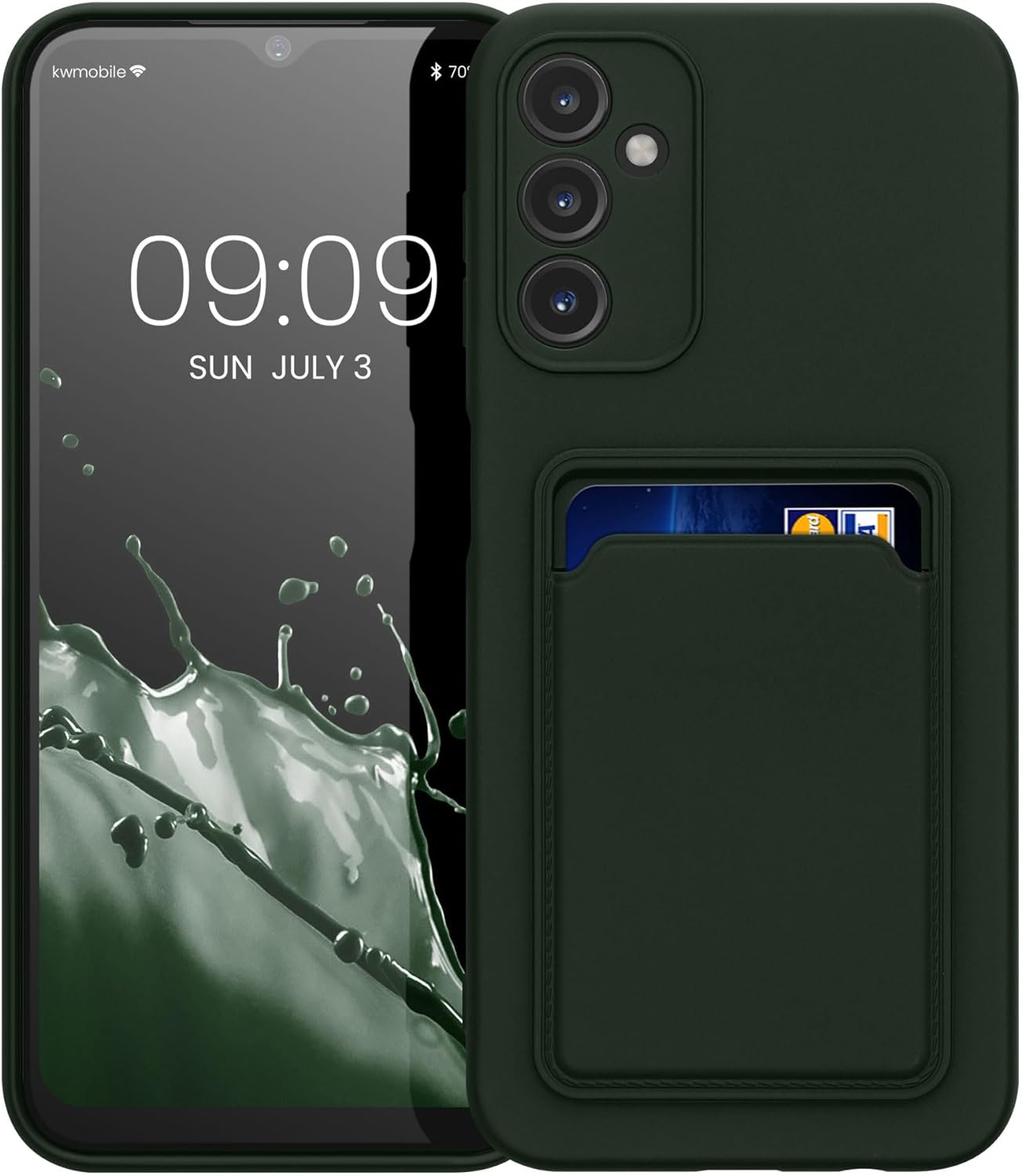 KW Samsung Galaxy A14 5G Θήκη Σιλικόνης TPU με Υποδοχή για Κάρτα - Dark Green