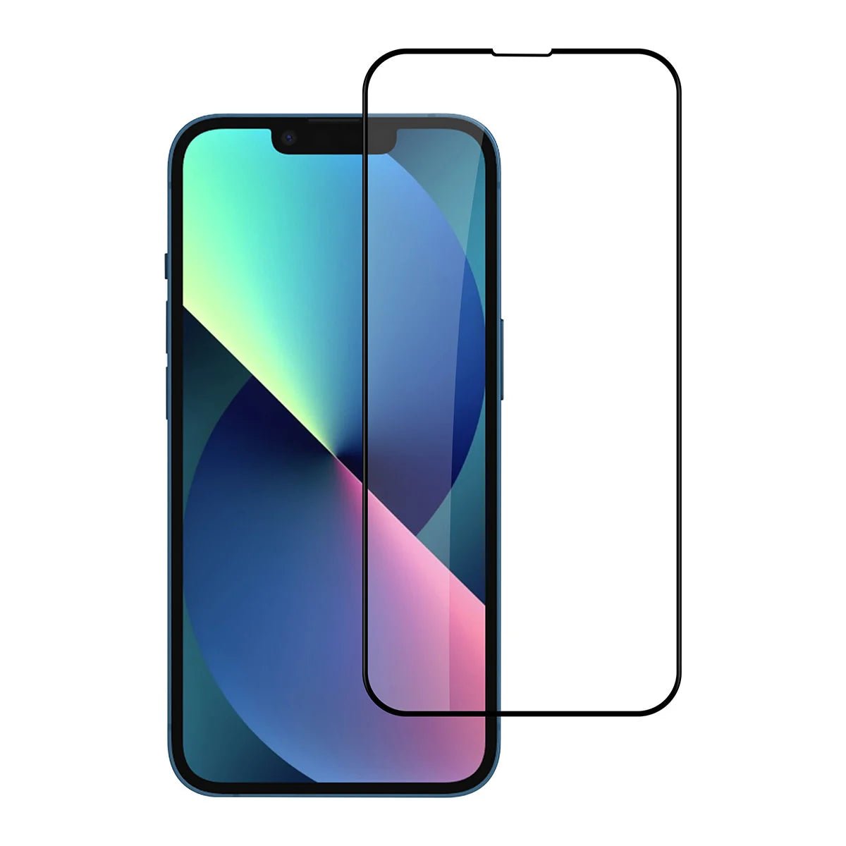 Tuniq iPhone 13 - Προστασία Οθόνης - Full Screen 10D Αντιχαρακτικό Γυαλί Tempered Glass - Διάφανο / Μαύρο