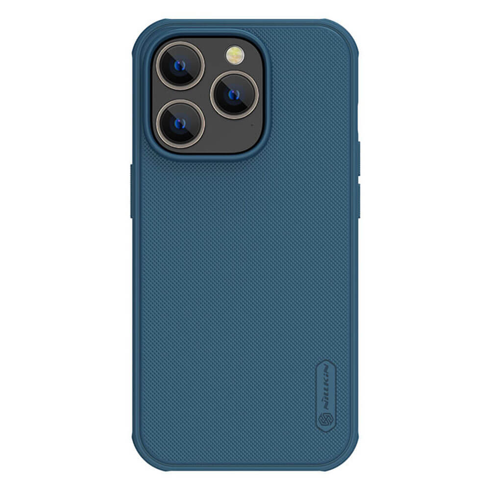 Nillkin iPhone 14 Pro Super Frosted Shield Pro Σκληρή Θήκη με Πλαίσιο Σιλικόνης - Blue