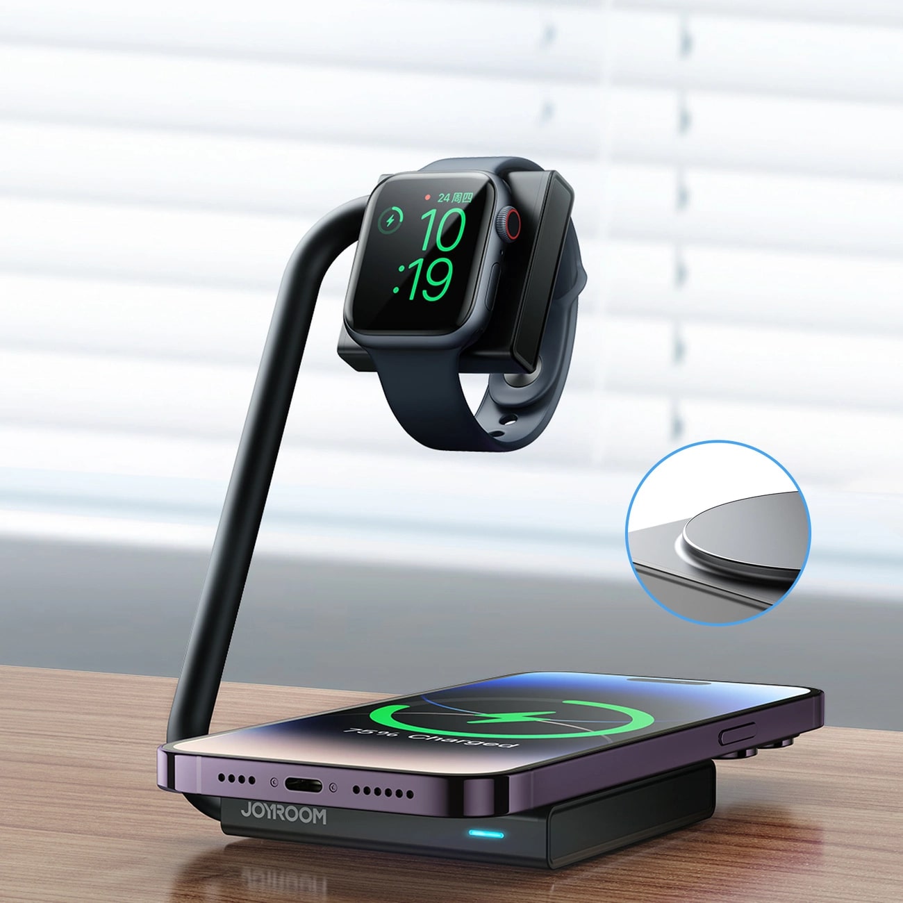 Joyroom JR - WQN05 15W Ασύρματος Φορτιστής MagSafe / Qi Charge για Smartphones και Apple Watch - Black