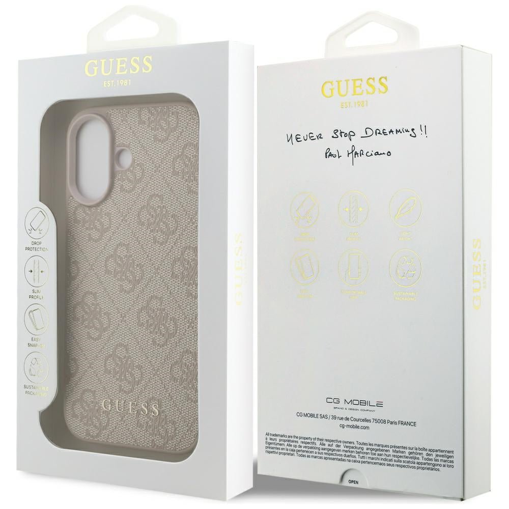 Guess iPhone 17 - 4G Classic - Σκληρή Θήκη με Πλαίσιο Σιλικόνης και Επένδυση Συνθετικού Δέρματος - Pink - GUHCP17SG4GFPI