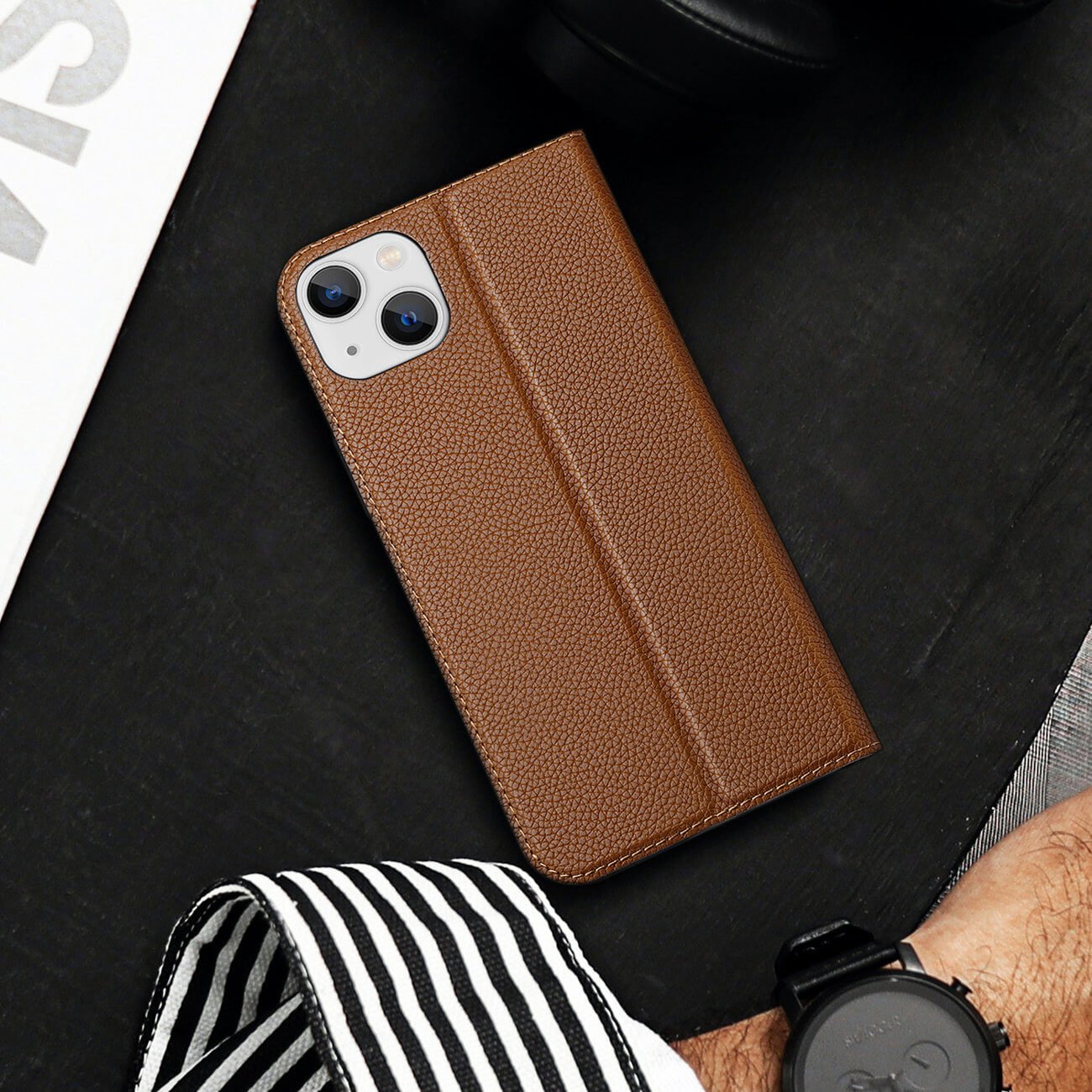 Dux Ducis iPhone 14 Plus Skin X2 Flip Stand Case Θήκη Βιβλίο - Brown