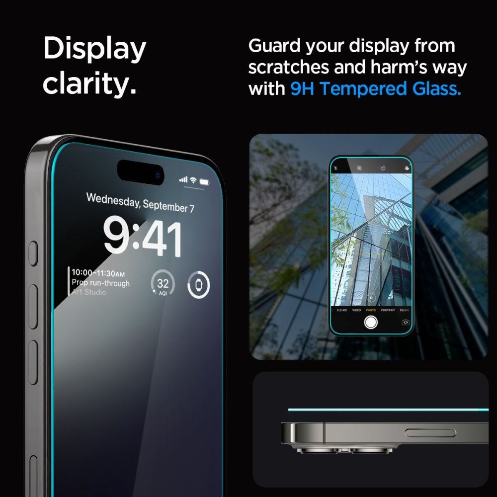 Spigen iPhone 15 Pro Glas.TR EZ Fit 0.2mm 2.5D 9H Tempered Glass Αντιχαρακτικό Γυαλί Οθόνης - Clear - AGL06898