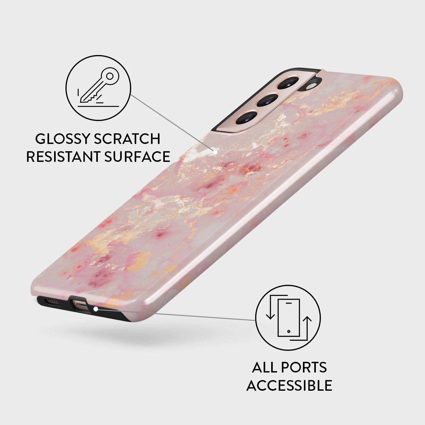 Burga Samsung Galaxy S22 Plus Fashion Tough Σκληρή Θήκη - Golden Coral