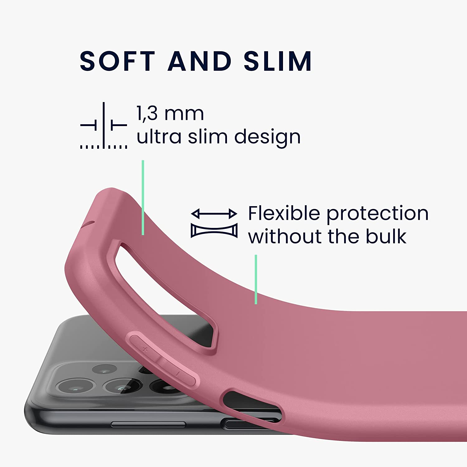 KW Samsung Galaxy A23 5G Θήκη Σιλικόνης TPU - Dark Rose - 57804.167