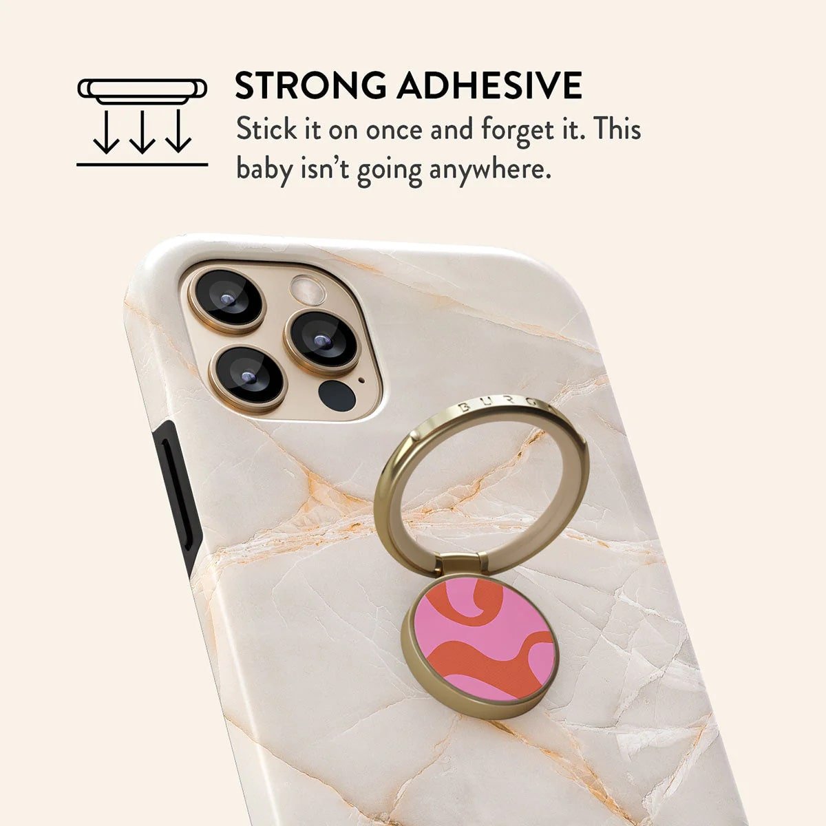 Burga Ring Holder - Δαχτυλίδι Συγκράτησης Κινητού - Βάση Στήριξης - Gold - Ride the Wave