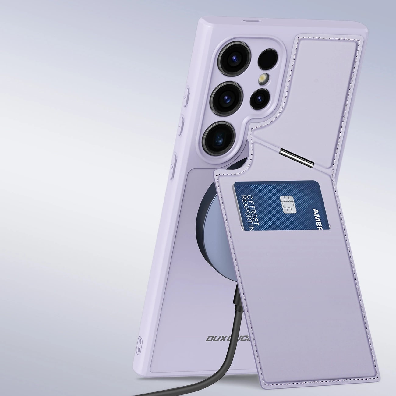 Dux Ducis Samsung Galaxy S24 Ultra Rafi II Mag Anti - RFID Θήκη με Υποδοχή για Κάρτες / Stand και MagSafe - Purple