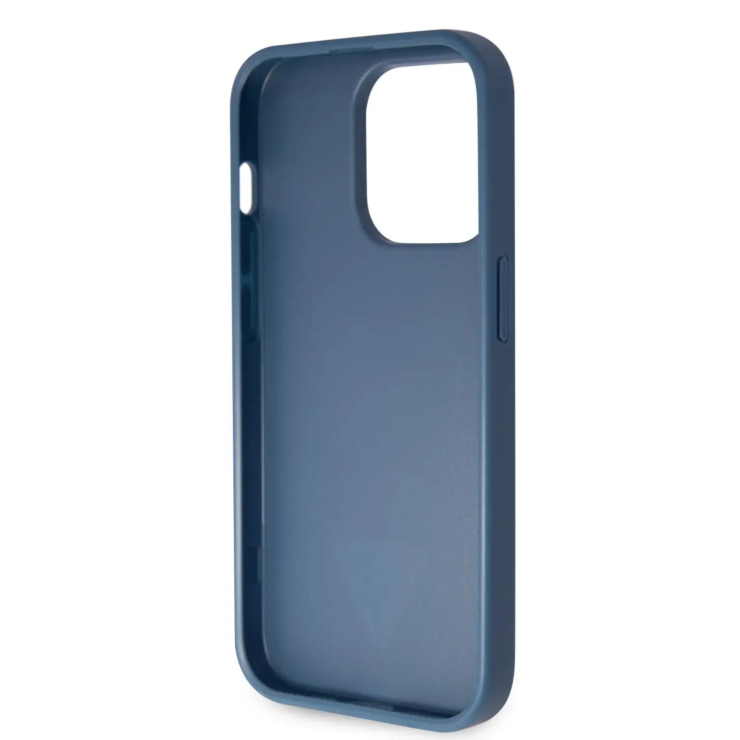 Guess iPhone 15 Pro Leather 4G Diamond Triangle Θήκη με Επένδυση Συνθετικού Δέρματος - Blue - GUHCP15LP4TDPB