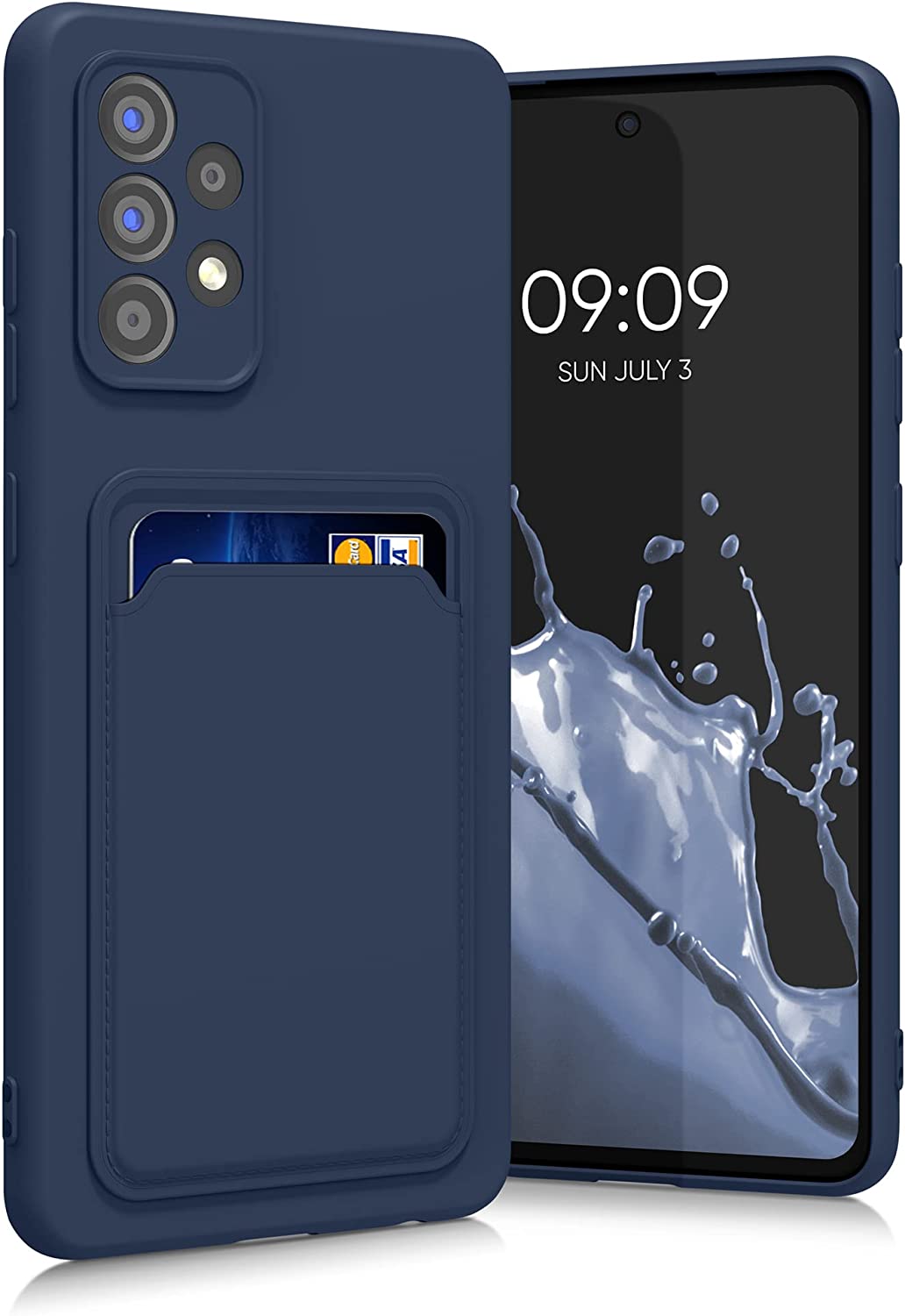 KW Samsung Galaxy A52 / A52 5G / A52s 5G Θήκη Σιλικόνης TPU με Υποδοχή για Κάρτα - Dark Blue - 55083.17