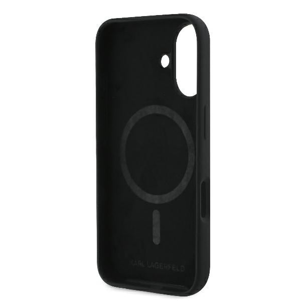 Karl Lagerfeld iPhone 16 - Silicone Double Heads Print - Θήκη Σιλικόνης με MagSafe - Black - KLHMP16SSKCHPPLK