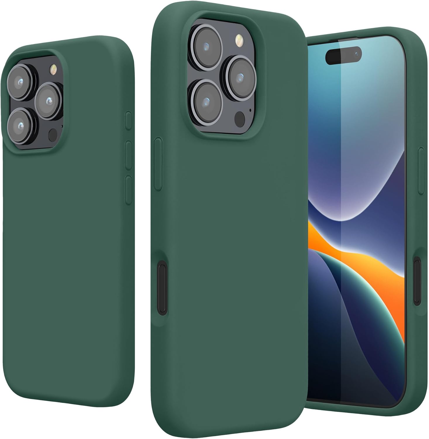 KW iPhone 16 Pro Θήκη Σιλικόνης Rubberized TPU - Forest Green