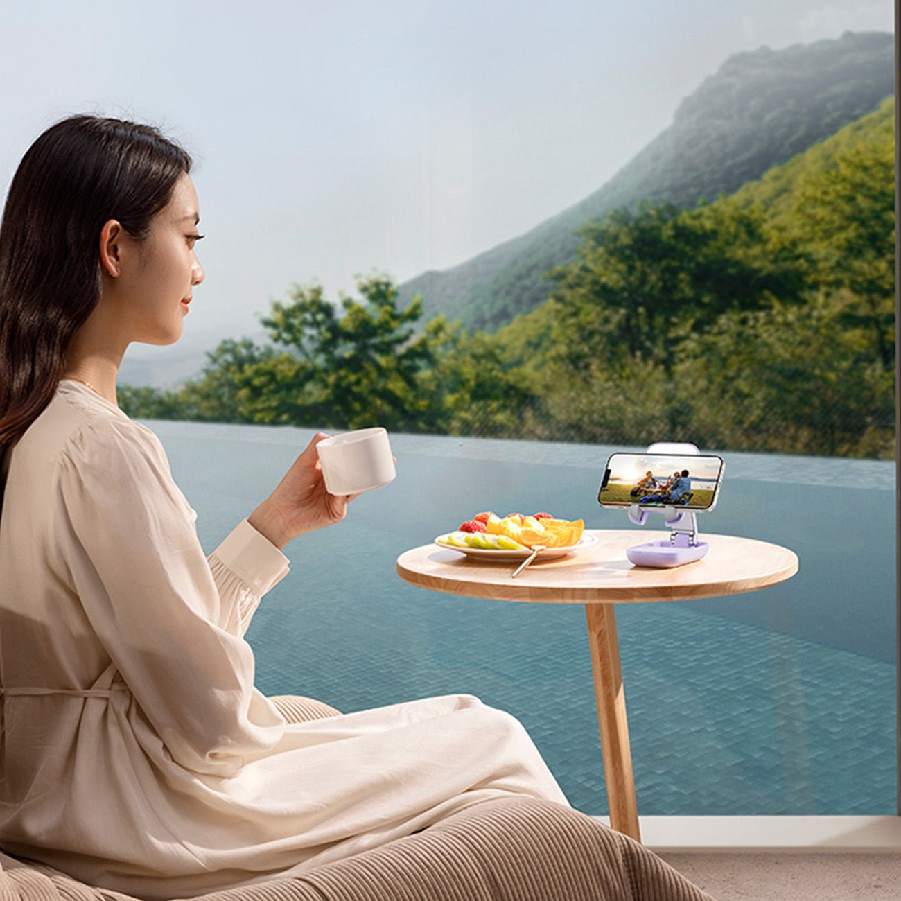 Baseus Seashell Series Ρυθμιζόμενη Βάση Στήριξης Κινητού με Καθρέπτη - Purple - B10551501511 - 00