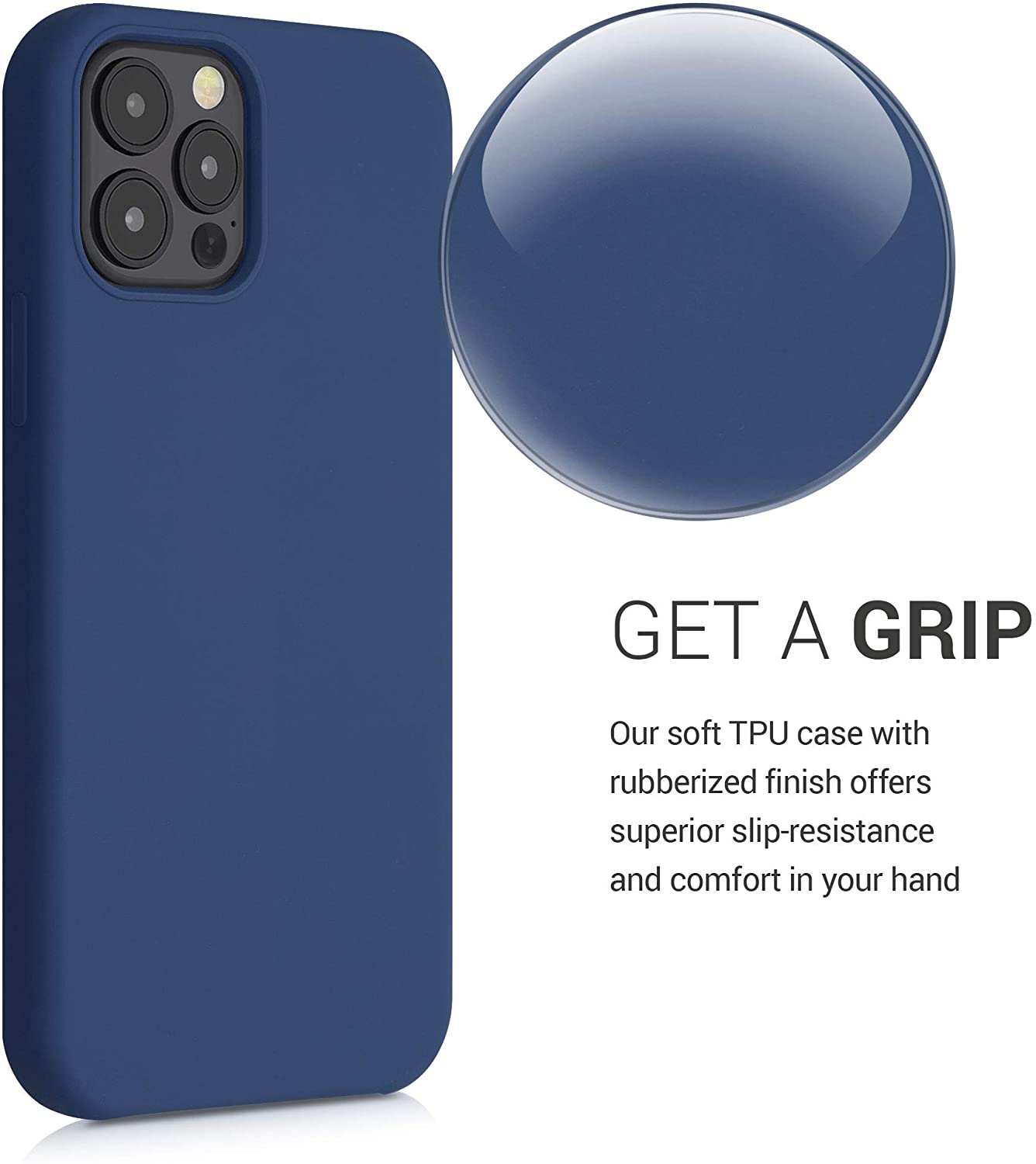 KW iPhone 12 / iPhone 12 Pro Θήκη Σιλικόνης Rubber TPU - Navy Blue - 52641.116