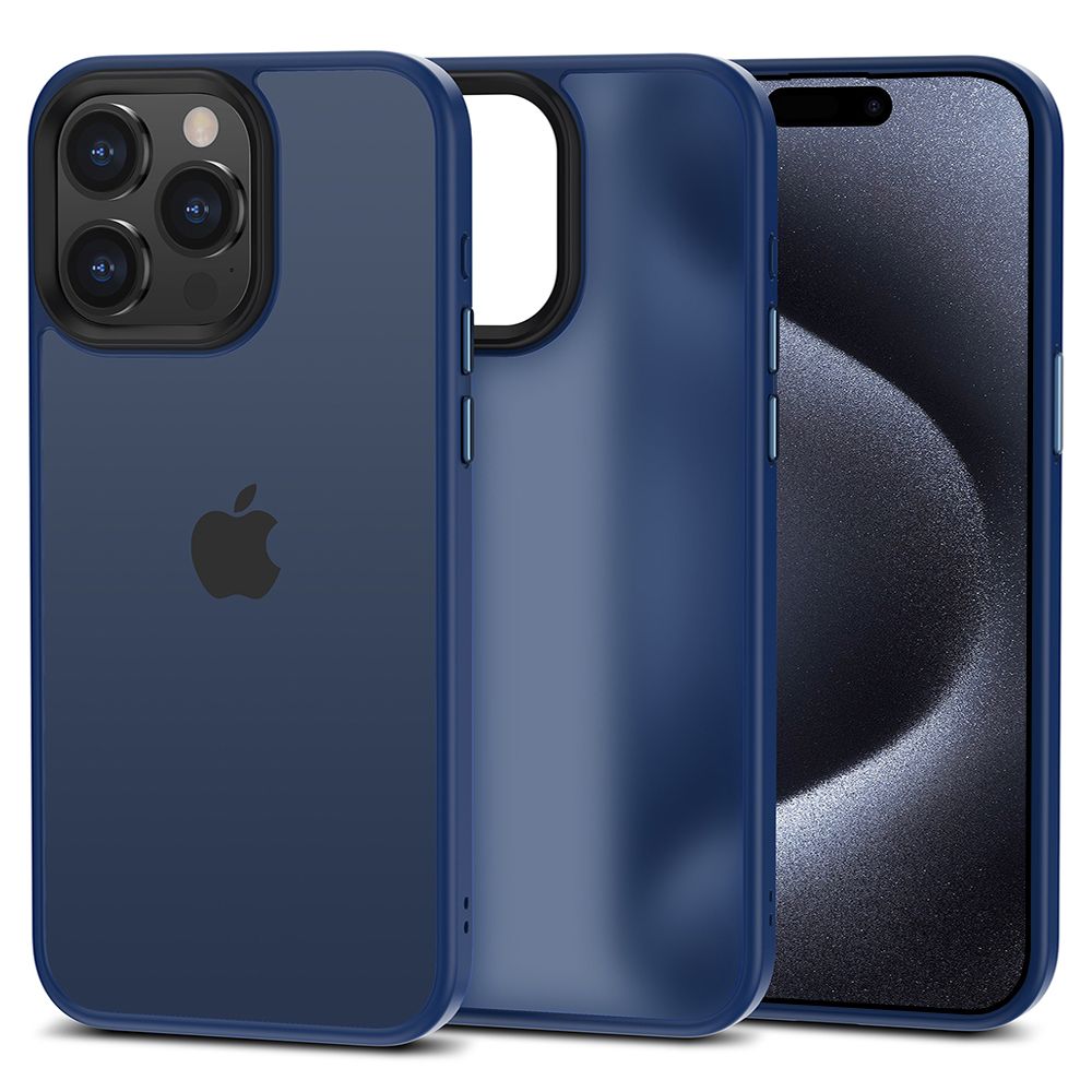 Tech - Protect iPhone 15 Pro MagMat Σκληρή Θήκη με Πλαίσιο Σιλικόνης - Matte Navy / Ημιδιάφανη