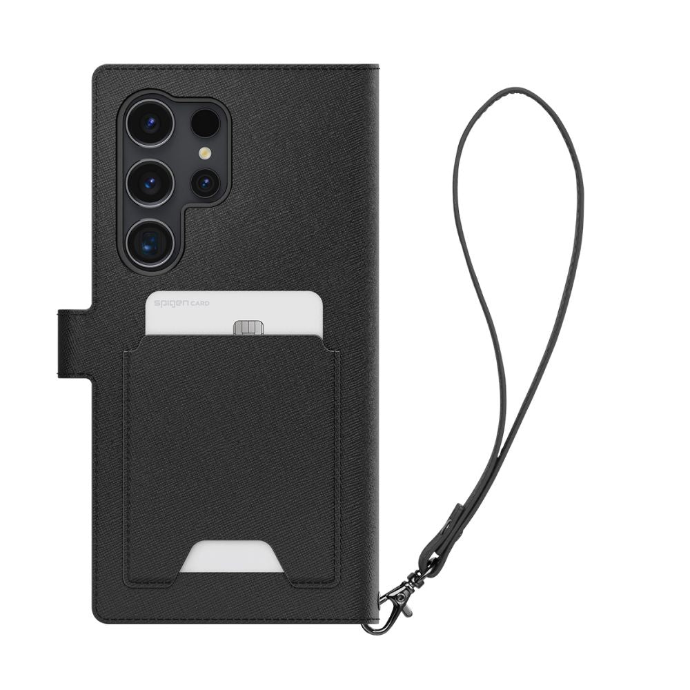 Spigen Samsung Galaxy S24 Ultra Wallet S Plus Θήκη Πορτοφόλι από Δερματίνη - Black