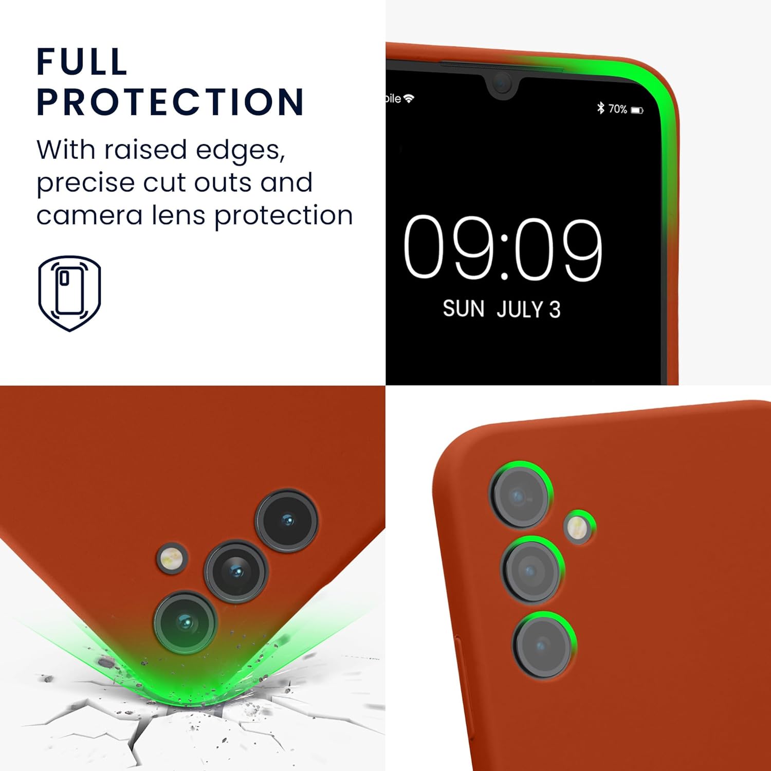 KW Samsung Galaxy A34 5G Θήκη Σιλικόνης Rubber TPU - Rusty Orange - 60807.249