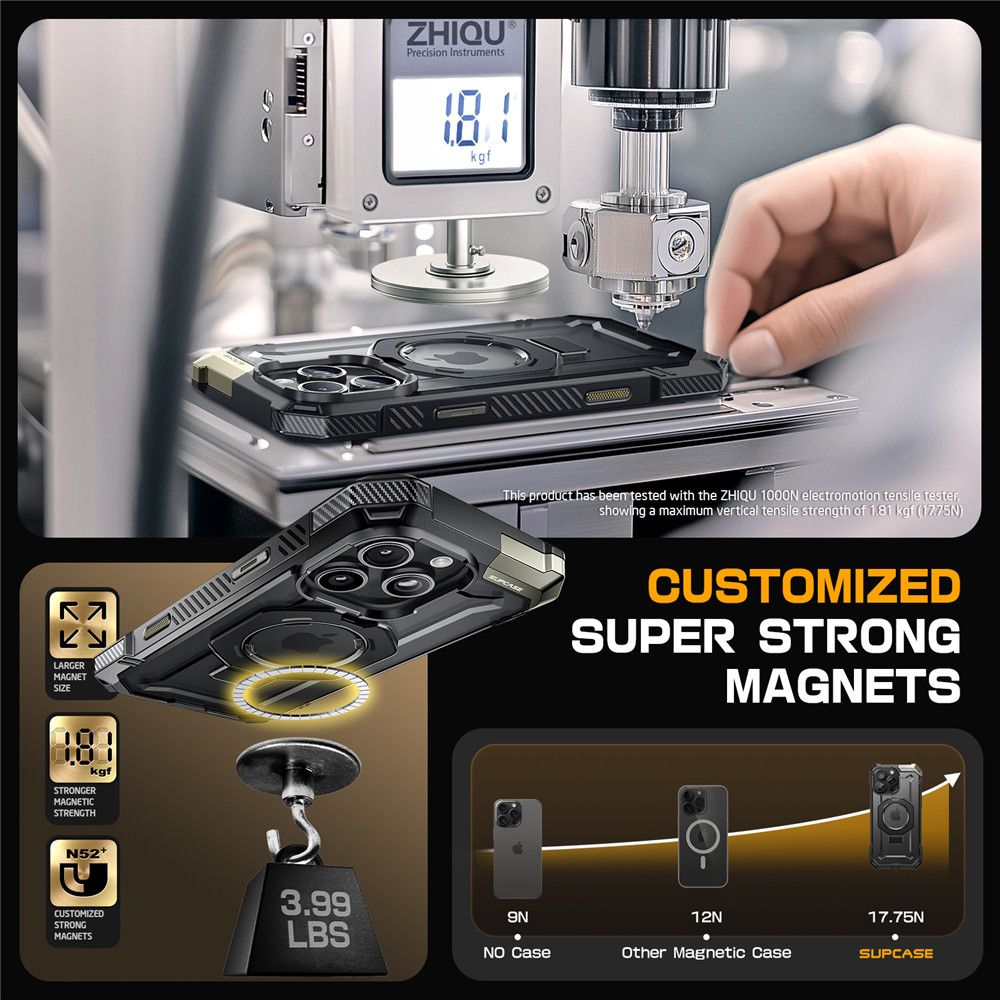 Supcase iPhone 16 Pro Max UB Grip Mag Σκληρή Θήκη με MagSafe και Stand - Black