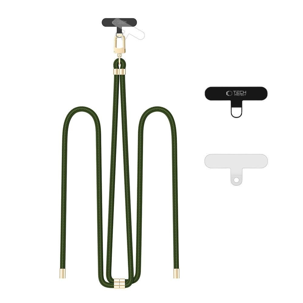 Tech - Protect C7S Rope CrossBody Strap - Universal Λουράκι για Θήκη Κινητού - Hunter Green / Gold