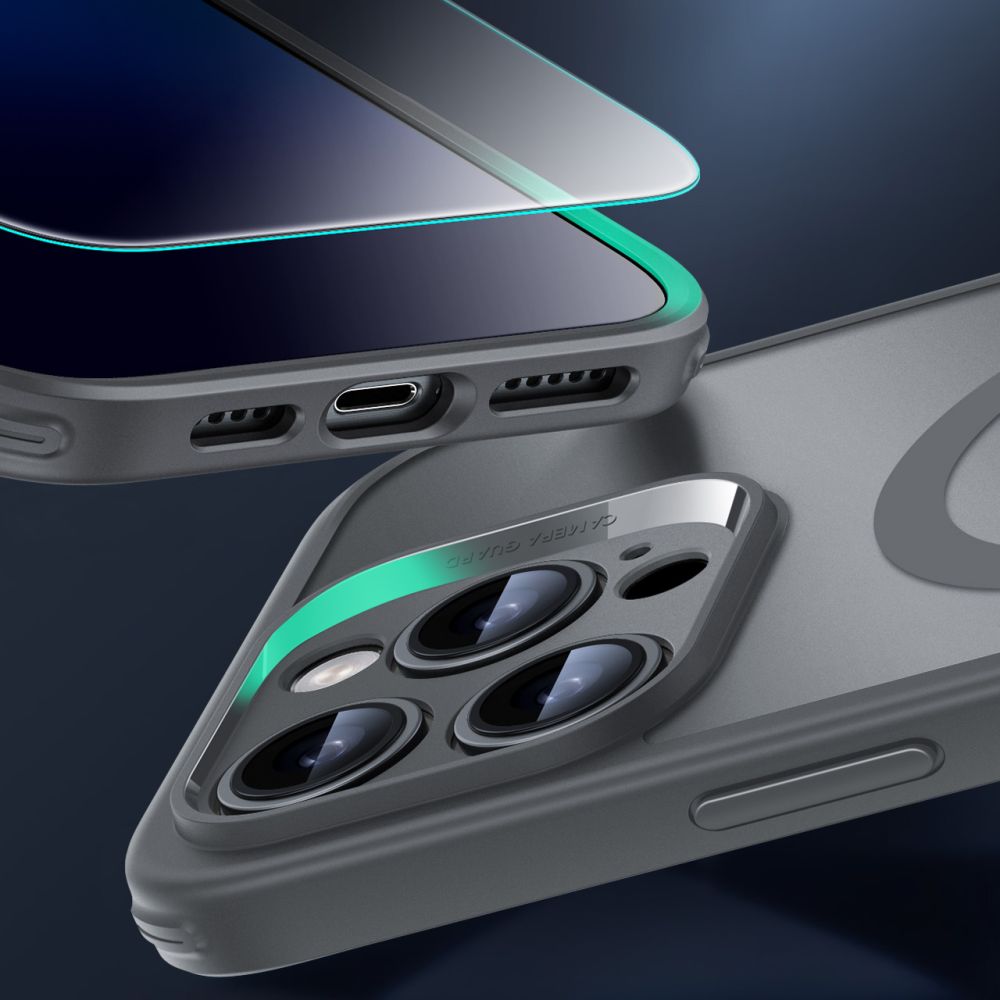 ESR iPhone 16 Pro Max - Classic Pro Halolock - Σετ με 1 Αντιχαρακτικό Γυαλί Οθόνης και Θήκη MagSafe - Frosted Grey