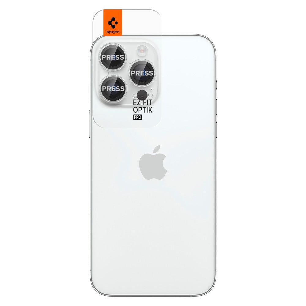 Spigen iPhone 14 Pro / 14 Pro Max Optik.TR EZ Fit Αντιχαρακτικό Γυαλί για την Κάμερα - 2 Τεμάχια - Silver