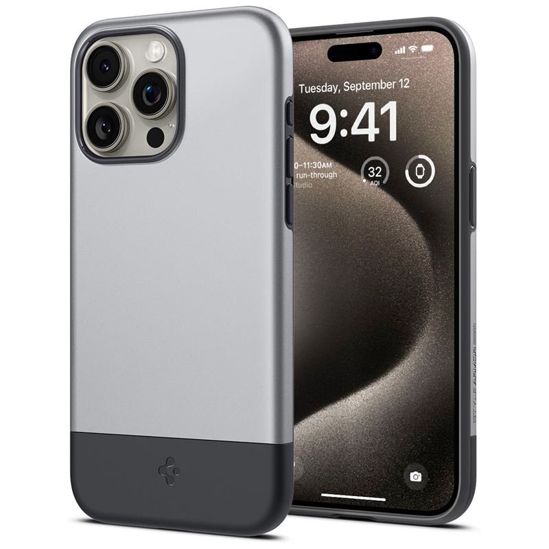 Spigen iPhone 15 Pro Style Armor Mag Σκληρή Θήκη με MagSafe - Classic Silver