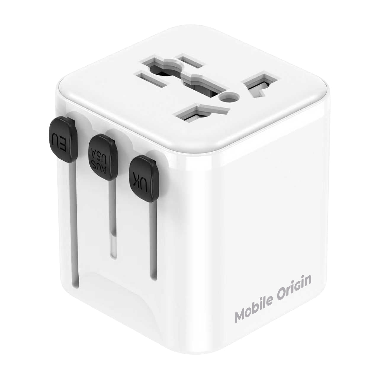 Mobile Origin Φορτιστής Ταξιδίου με Αντάπτορες Πρίζας EU/UK/US/AUS - Travel Adapter PW30 - White