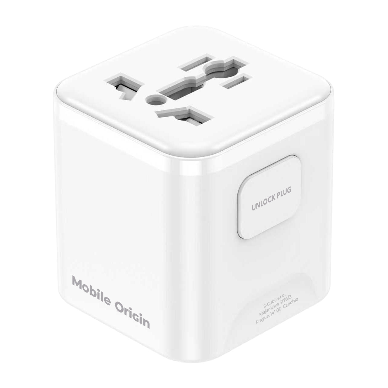 Mobile Origin Φορτιστής Ταξιδίου με Αντάπτορες Πρίζας EU/UK/US/AUS - Travel Adapter PW30 - White