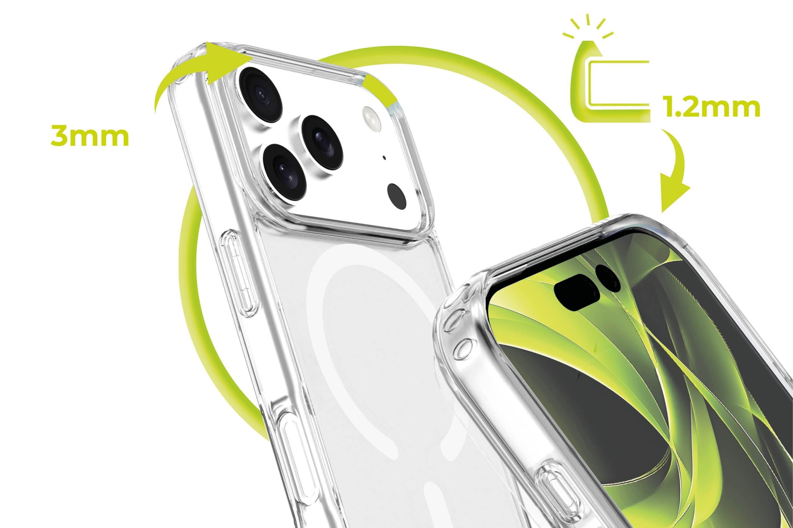 Mobile Origin iPhone 17 Pro - Σκληρή Θήκη με Πλαίσιο Σιλικόνης - Hybrid MagSafe - Διάφανη / White