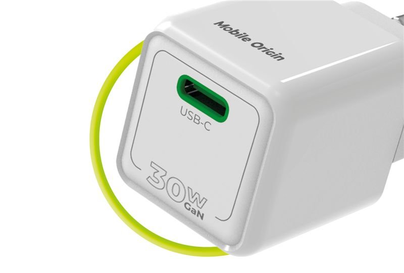 Mobile Origin Οικιακός Φορτιστής Γρήγορης Φόρτισης GaN 30W με 1 Θύρα Type - C - PW23 - White