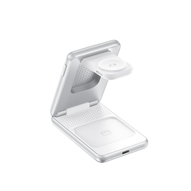 Mobile Origin PW8 - 3in1 Αναδιπλούμενος Ασύρματος MagSafe Qi2 Φορτιστής 15W - Silver