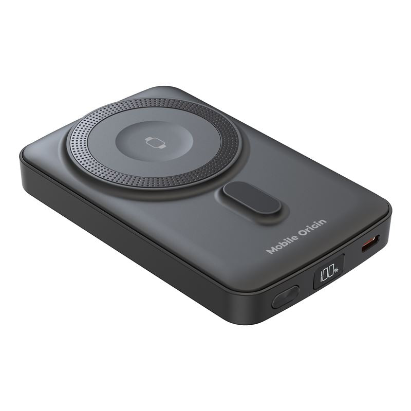 Mobile Origin - Μαγνητικό Ασύρματο MagSafe Power Bank Κινητού 10.000mAh - PB9 - Black