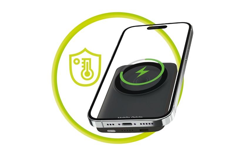 Mobile Origin - Μαγνητικό Ασύρματο MagSafe Power Bank Κινητού 5.000mAh - PB10 - Black