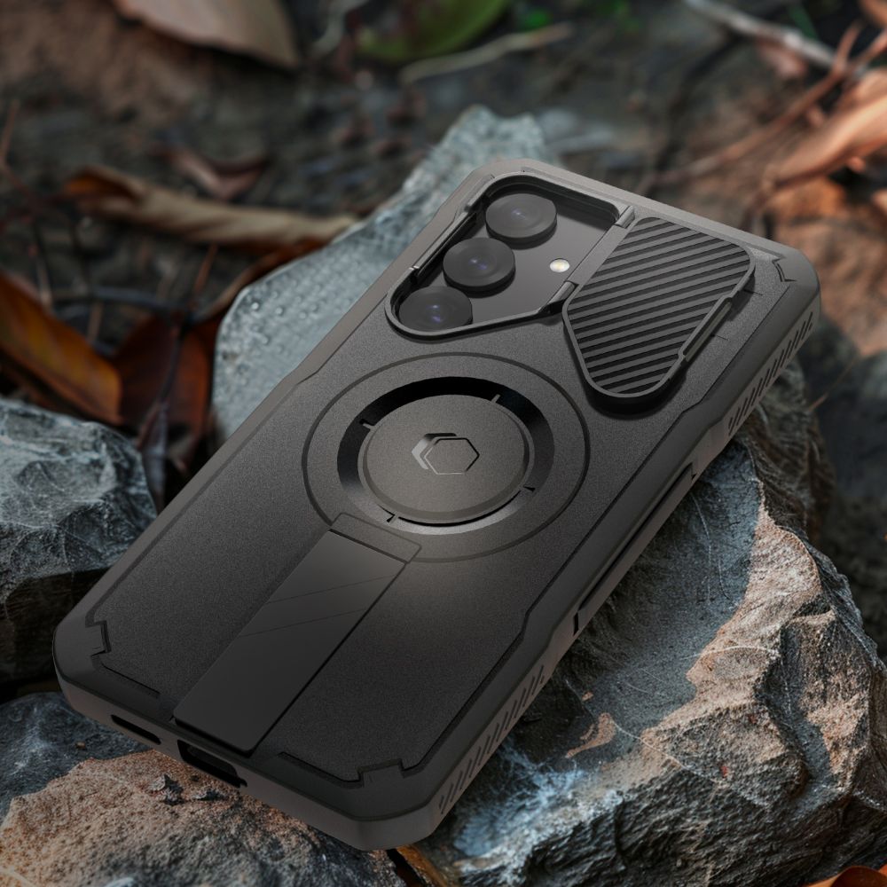 Tech - Protect Samsung Galaxy S25 Plus Kevlar MagSafe+ Σκληρή Θήκη με Προστασία για την Οθόνη / την Κάμερα και Stand - Black