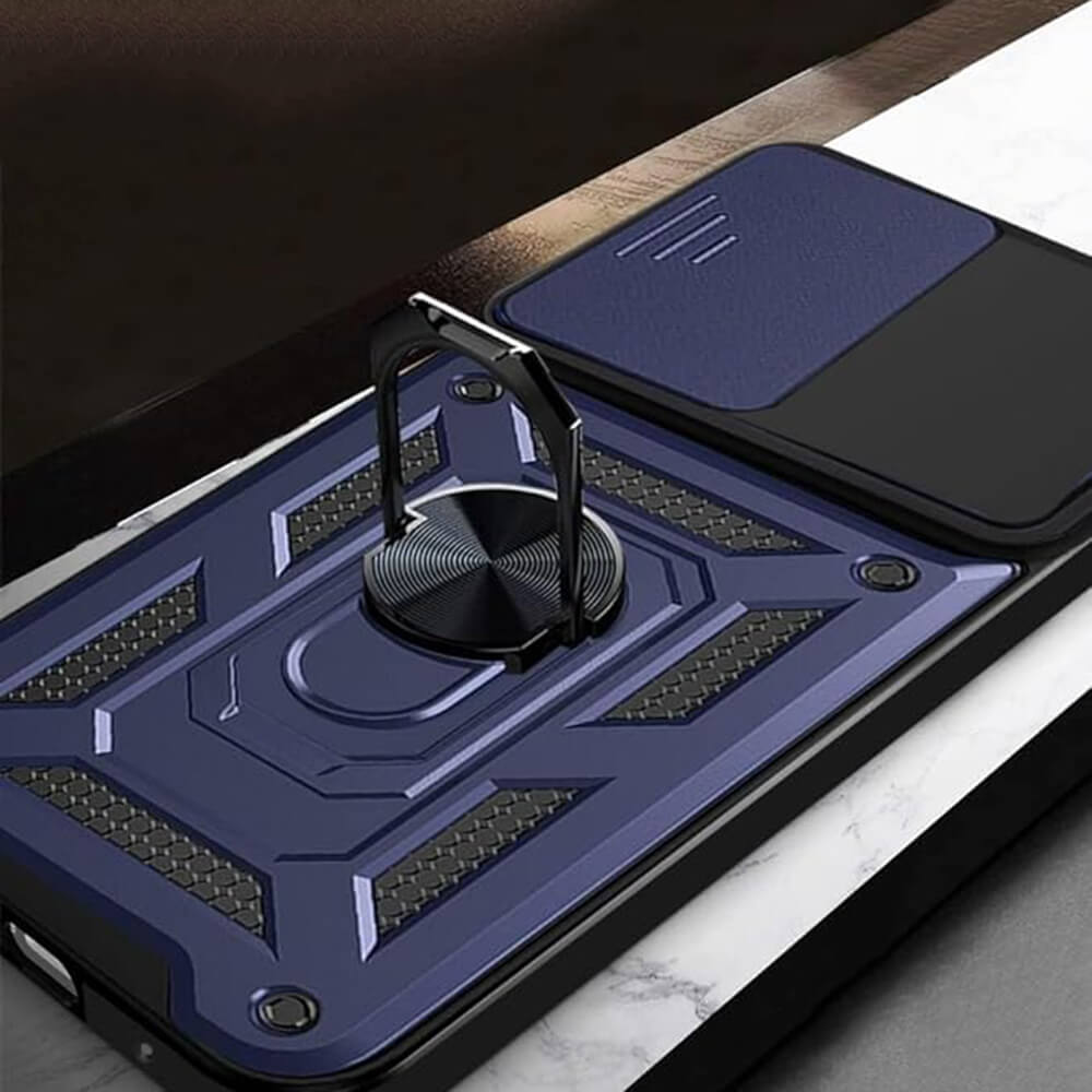 Techsuit Xiaomi Redmi Note 13 Pro 5G / Poco X6 - CamShield - Σκληρή Θήκη με Προστασία Καμερών και Δαχτυλίδι Συγκράτησης - Blue