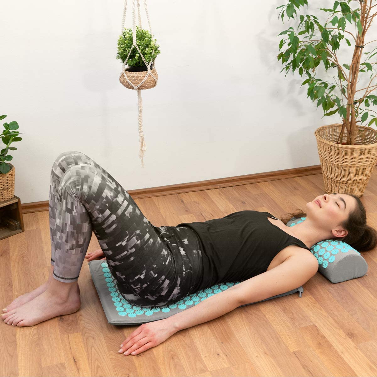 Navaris 2 - in - 1 Acupressure Mat and Pillow Set Σετ 2 σε 1 Χαλάκι και Μαξιλάρι Μασάζ - Grey / Blue - 43899.25