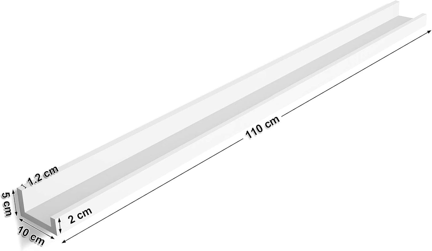 Songmics Ράφι Τοίχου - 110 x 10 cm - White - LWS46WT