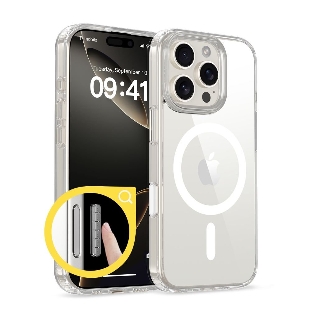 Tech - Protect iPhone 16 Pro Flexair Hybrid CC MagSafe Σκληρή Θήκη με Πλαίσιο Σιλικόνης και MagSafe - Διάφανη