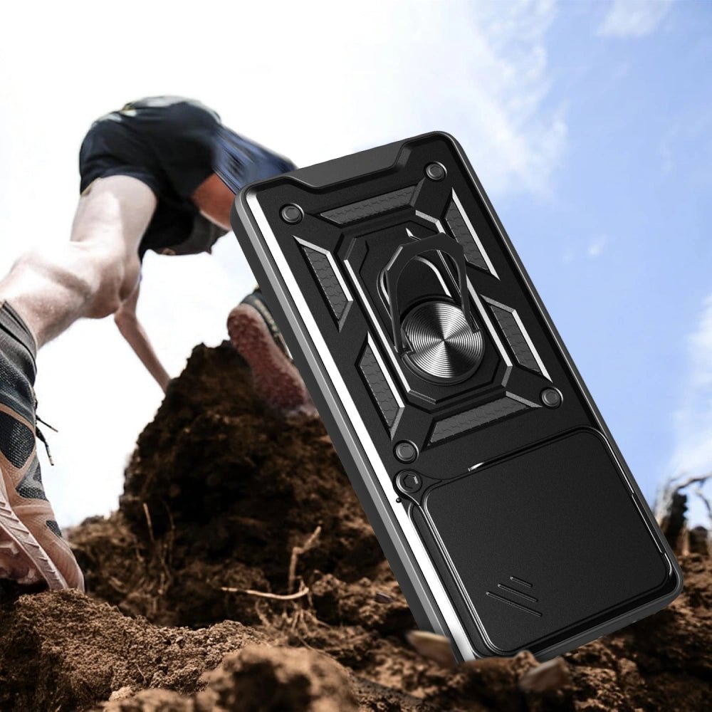 Tech - Protect Xiaomi Redmi Note 14 4G Camshield Pro Σκληρή Θήκη με Πλαίσιο Σιλικόνης και Δαχτυλίδι Συγκράτησης - Black