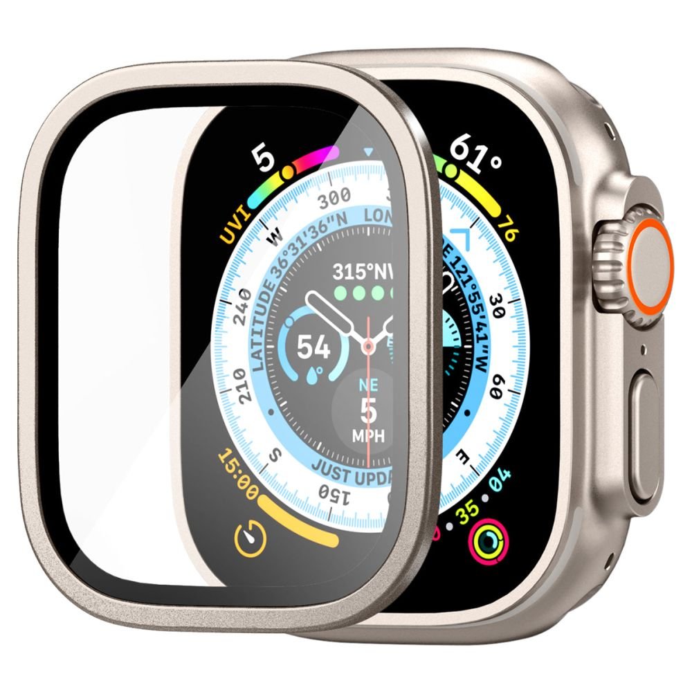 Spigen Προστασία Οθόνης Apple Watch Ultra (1/2/3) - 49mm - Glas.TR Slim Pro Αντιχαρακτικό Γυαλί Οθόνης - Titanium