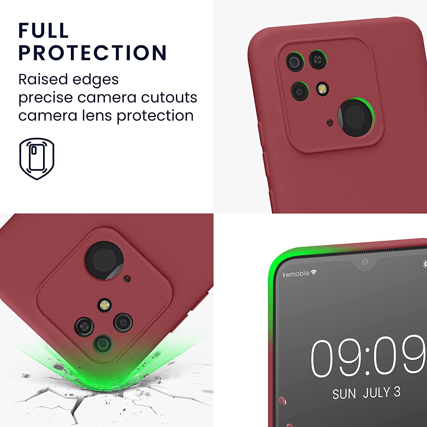 KW Xiaomi Redmi 10C Θήκη Σιλικόνης Rubberized TPU - Dark Rose - 59229.167