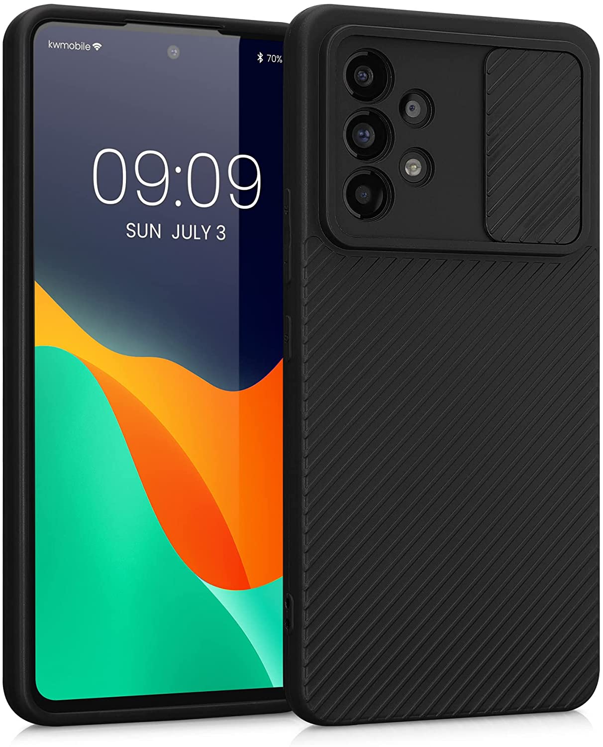 KW Samsung Galaxy A53 5G Θήκη Σιλικόνης με Κάλυμμα για την Κάμερα - Black - 58239.01