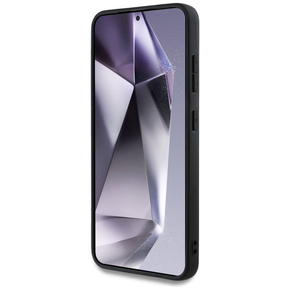 Guess Samsung Galaxy S25 - Grained Big 4G Logo Small Classic Logo - Σκληρή Θήκη με Επένδυση από Οικολογικό Δέρμα - Pink - GUHCS25SPGT4MBP