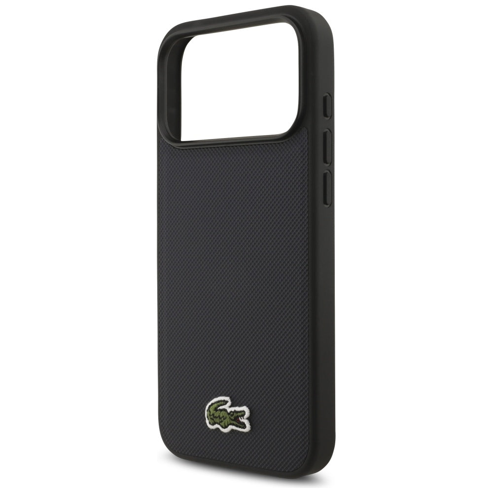 Lacoste iPhone 17 Pro Max - Iconic Petit Pique Woven Logo MagSafe - Σκληρή Θήκη με Πλαίσιο Σιλικόνης - Navy Blue