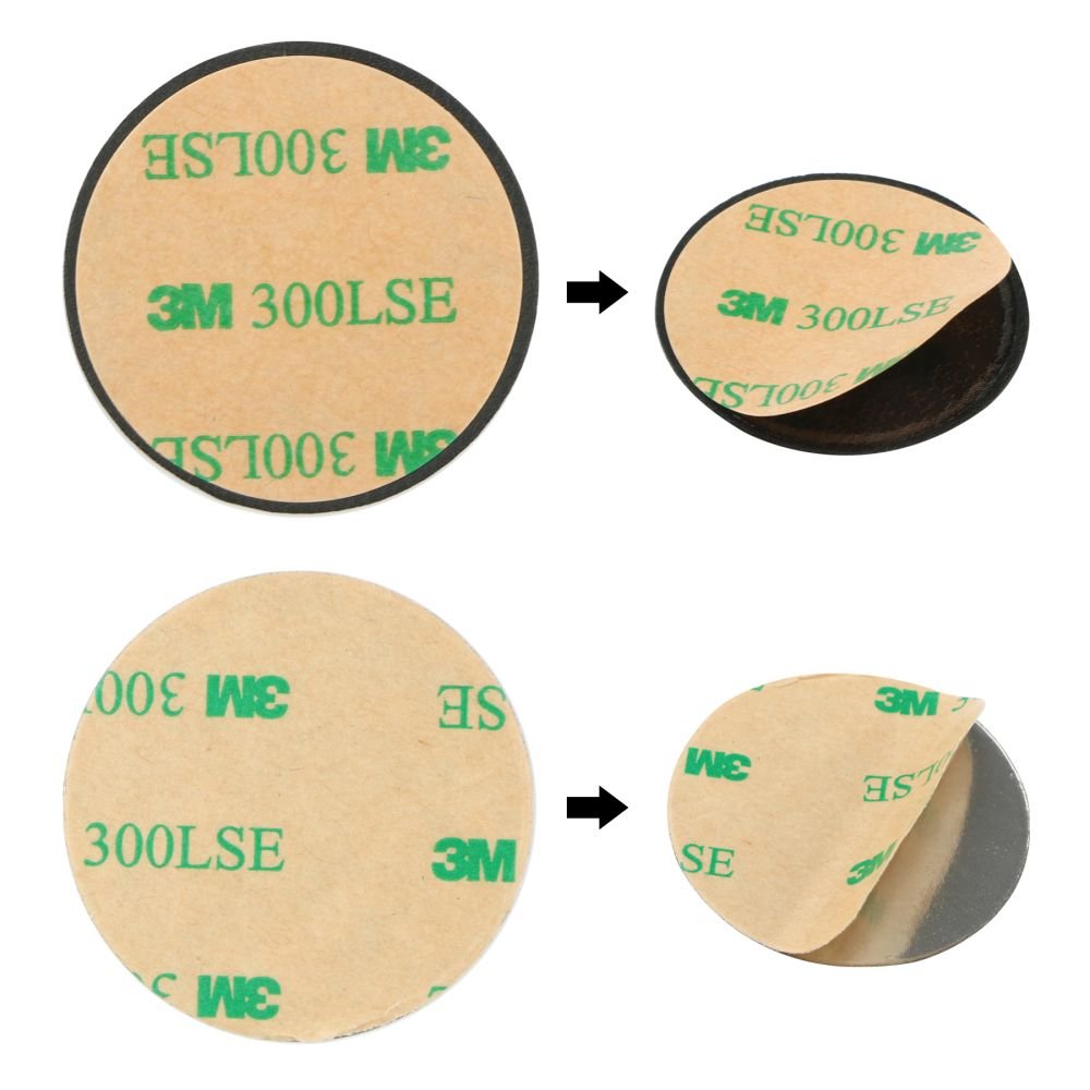 Tech - Protect Metal Plates - Δύο Μεταλλικές Πλακέτες με Αυτοκόλλητο για Μαγνητικές Βάσεις Αυτοκινήτου - Silver / Black