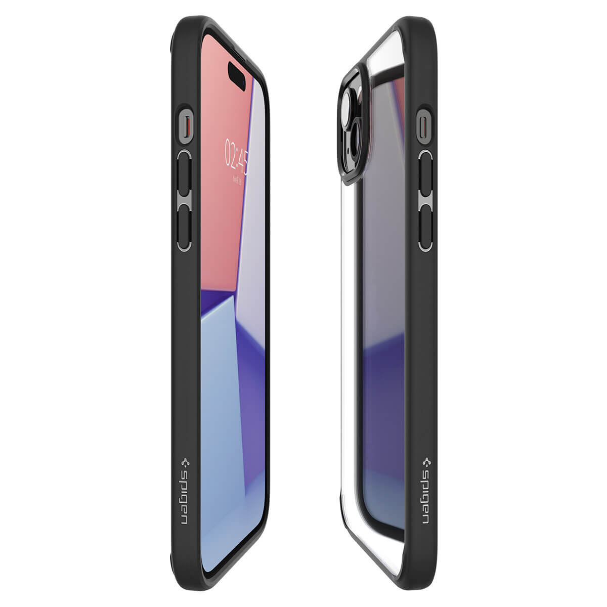 Spigen iPhone 15 Crystal Hybrid Σκληρή Θήκη με Πλαίσιο Σιλικόνης - Black