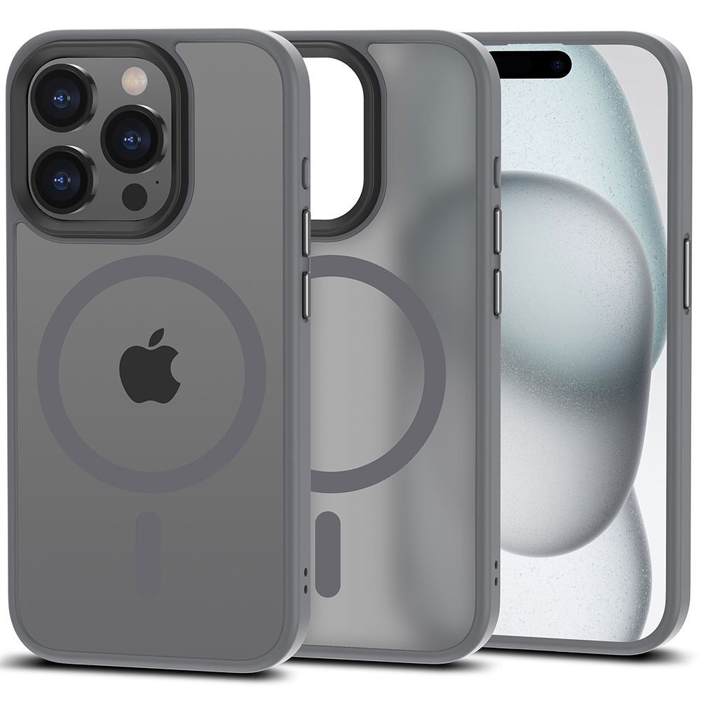Tech - Protect iPhone 15 Pro MagMat Σκληρή Θήκη με Πλαίσιο Σιλικόνης και MagSafe - Matte Titanium / Ημιδιάφανη