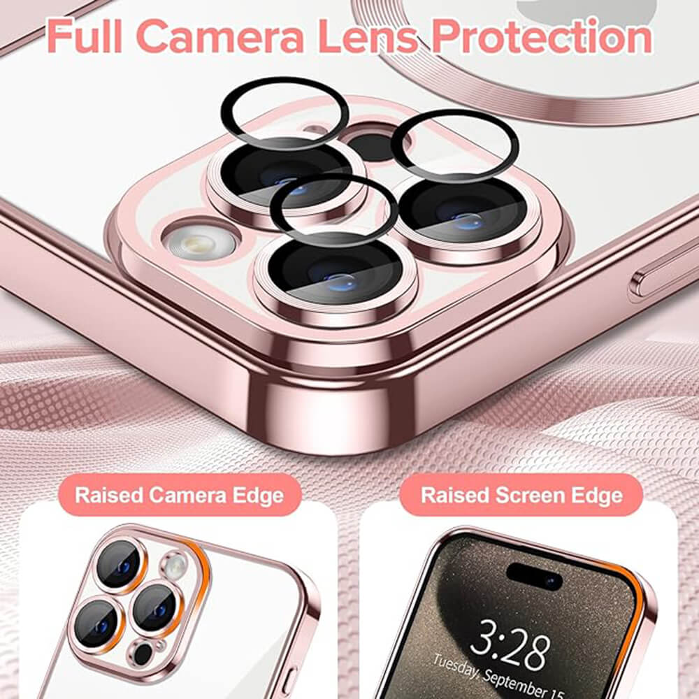 Techsuit iPhone 15 Pro Max - Luxury Crystal MagSafe - Θήκη Σιλικόνης - Pink