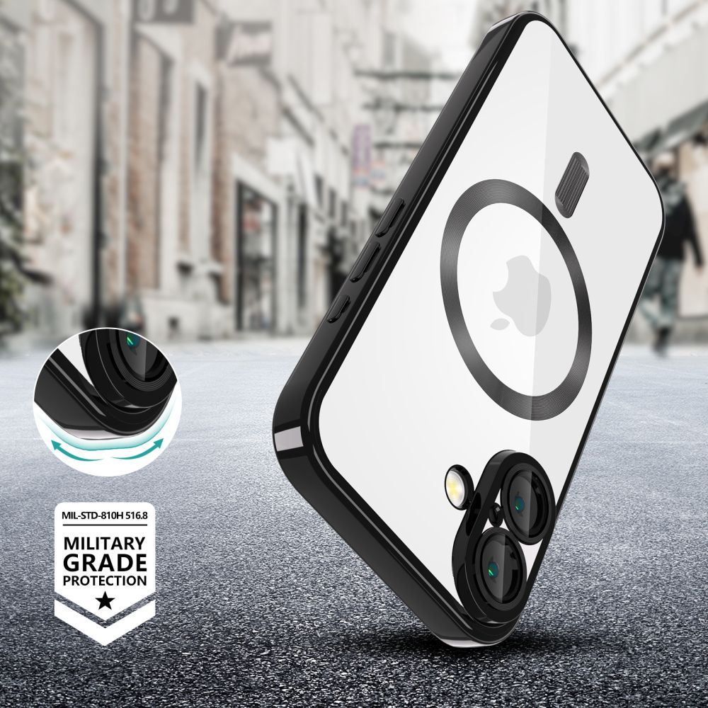 Tech - Protect iPhone 16e MagFlex Θήκη Σιλικόνης TPU με MagSafe - Διάφανη / Shiny Black