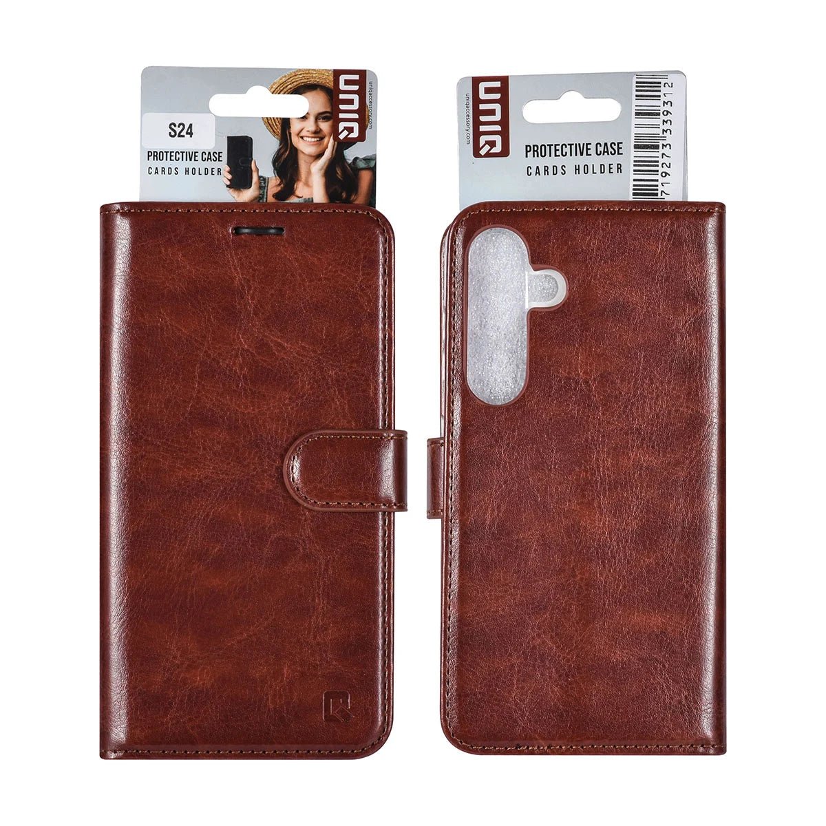 Tuniq Samsung Galaxy S24 - Θήκη Πορτοφόλι Stand από Δερματίνη - Brown