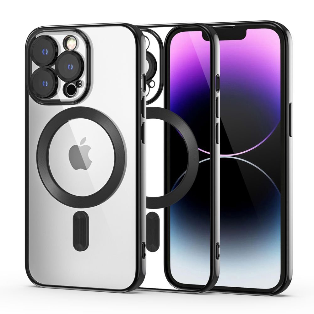 Tech - Protect iPhone 14 Pro Magshine Θήκη Σιλικόνης TPU με Magsafe - Διάφανη / Black